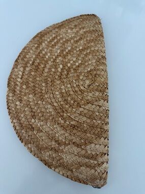 Tuckernuck Shiraleah Woven Straw Half-Moon Clutch in Natural Tan